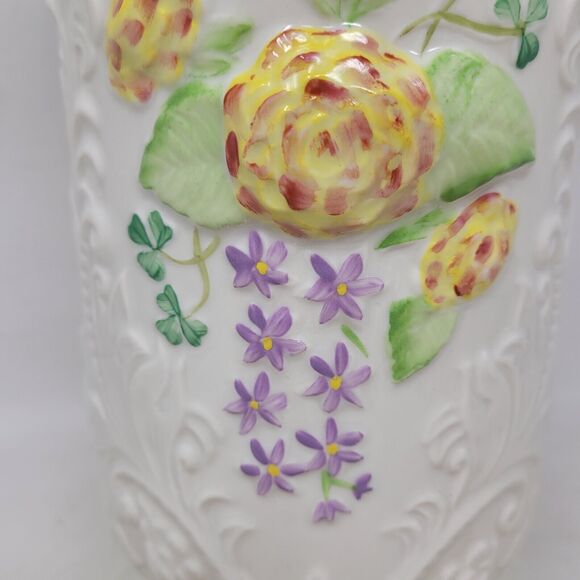 Vtg Belleek Glendarragh Vase Covered Floral Easter Limited Edition #1801 of 3350 - Picture 2 of 11